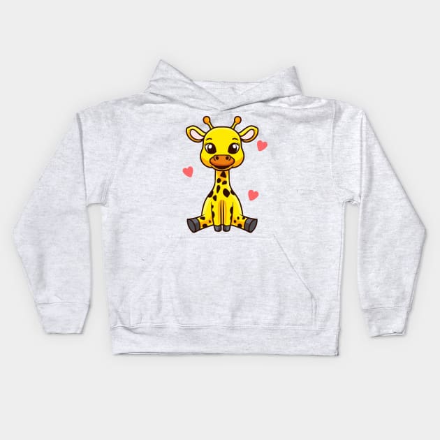 Baby Giraffe Kids Hoodie by E